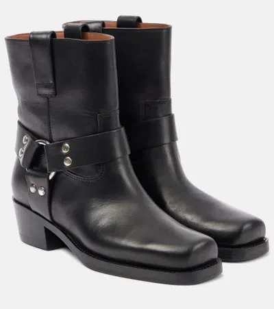 Paris Texas Roxy 45 Leather Biker Boots In Black