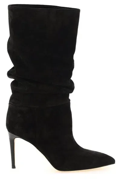 Paris Texas Slouchy Pointed Toe Boots In Black