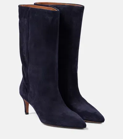 Paris Texas Stiletto 60 Suede Knee-high Boots In Blue