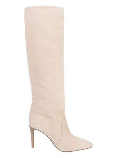 Paris Texas Stiletto Boots In Ecru