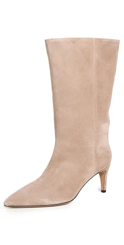 Paris Texas Stiletto Mid Calf Boots 60mm Taupe