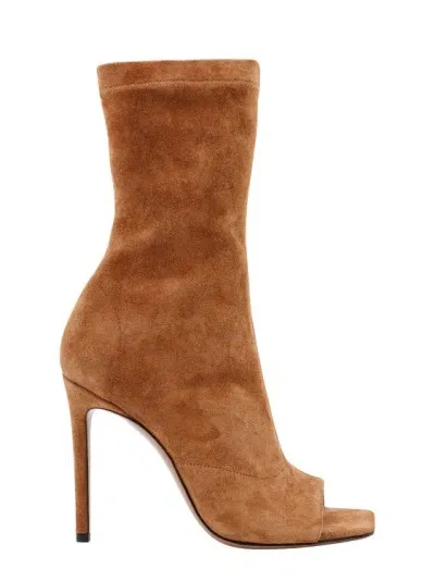 Paris Texas Suede Ankle Boots In Brown