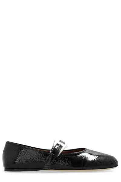 Paris Texas Sveva Buckle Ballet Flat In Black