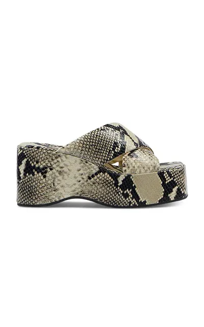 Paris Texas Vicky Snake-effect Leather Platform Sandals In Animal