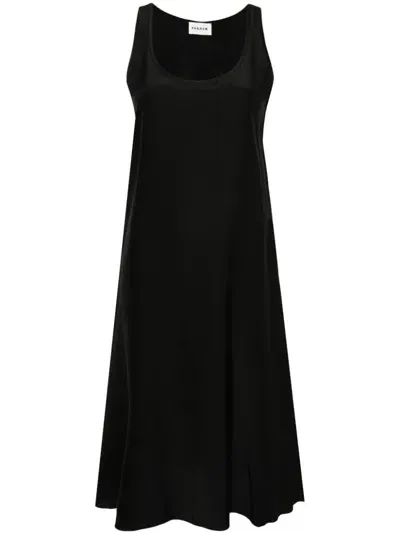 P.a.r.o.s.h A-line Silk Midi Dress In Black