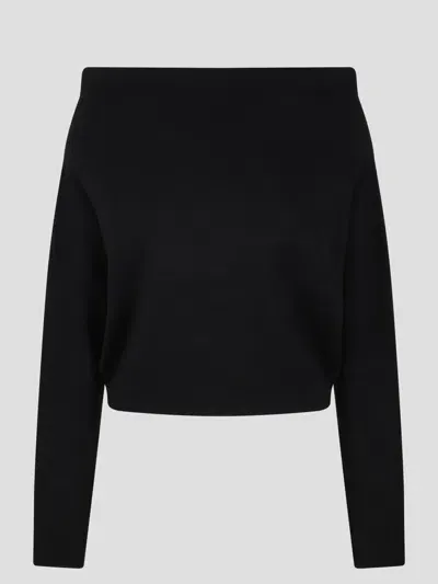 P.a.r.o.s.h Boat Neck Sweater In Black