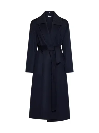 P.a.r.o.s.h Tied Long Coat In Blue