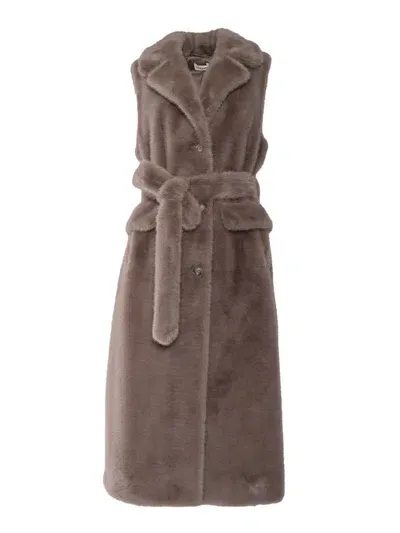 P.a.r.o.s.h Sleeveless Coat In Brown