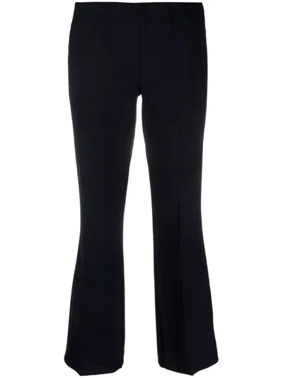 P.a.r.o.s.h Cropped Flared Virgin Wool Trousers In Blue