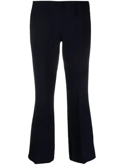 P.a.r.o.s.h . Cropped Flared Virgin Wool Trousers In Blue