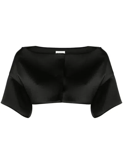 P.a.r.o.s.h . Drop Shoulder Cropped Jacket In Black