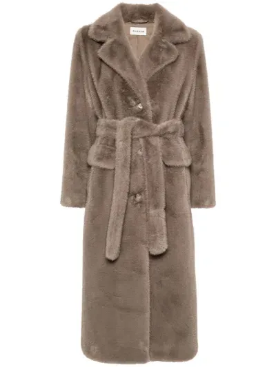 P.a.r.o.s.h Faux-shearling Coat In Brown