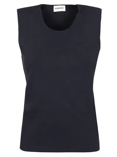 P.a.r.o.s.h . Fine Knit Sleeveless Tank Top In Blue