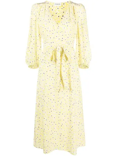 P.a.r.o.s.h Floral-print Silk Wrap Dress In Gelb