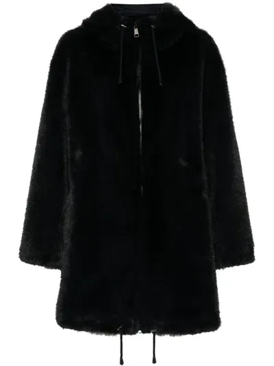 P.a.r.o.s.h Hooded Faux-fur Coat In Grey