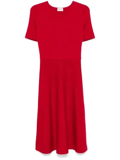 P.a.r.o.s.h Knitted Midi Dress In Red