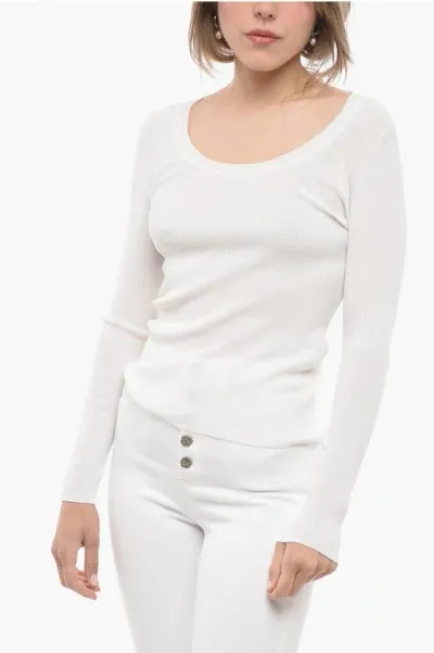 P.a.r.o.s.h Lightweight Ribbed Cipria Sweater In Neutrals