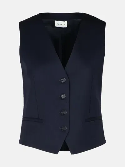 P.a.r.o.s.h 'liliux' Blue Virgin Wool Blend Vest