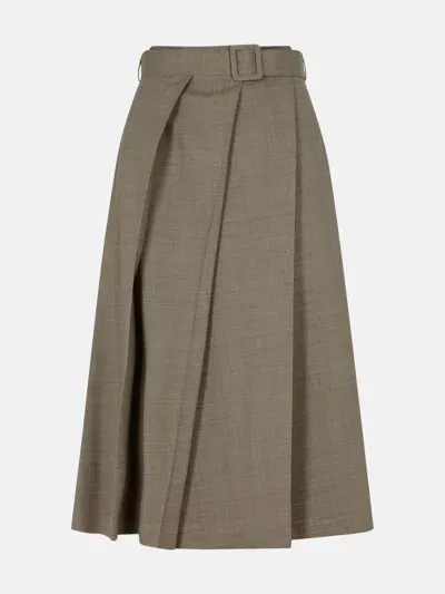 P.a.r.o.s.h 'lille' Beige Wool Skirt In Grey