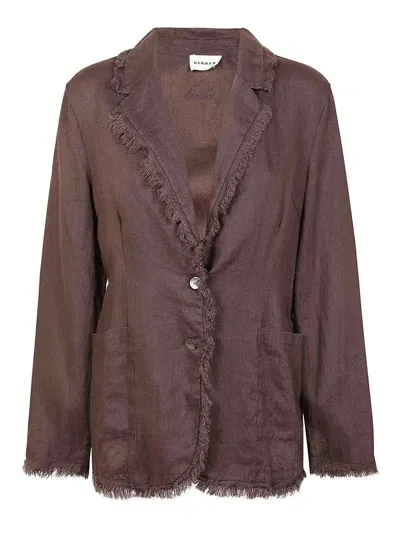 P.a.r.o.s.h Linen Blazer In Brown