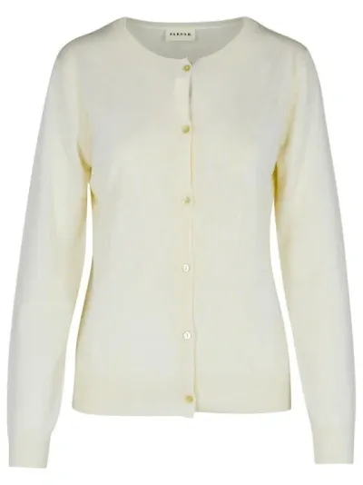 P.a.r.o.s.h Linfa Cream Wool Blend Cardigan In White