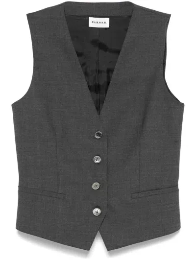 P.a.r.o.s.h Mélange-effect Waistcoat In Grey