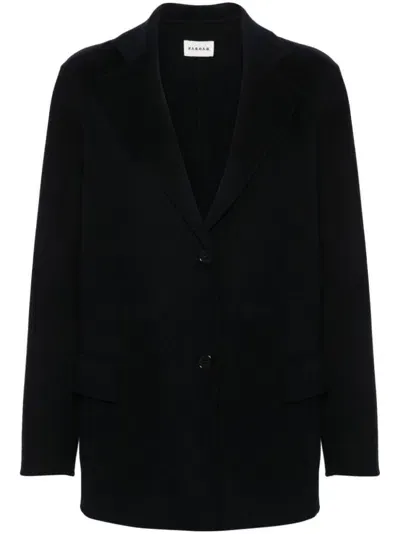 P.a.r.o.s.h Notched-lapel Brushed Jacket In Navy Blue