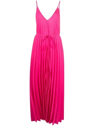 P.a.r.o.s.h Palmer Pleated Maxi Dress In Fucsia