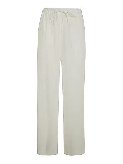 P.a.r.o.s.h Wide Leg Silk Trouser In White