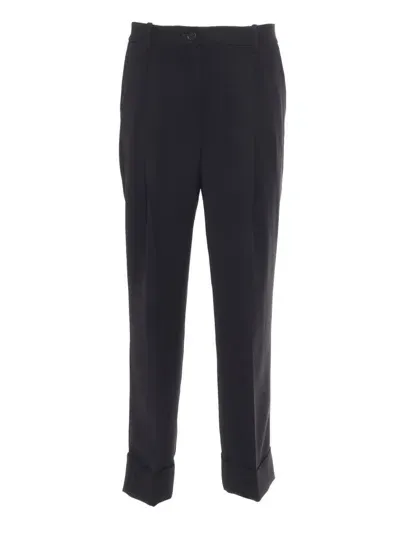 P.a.r.o.s.h Blitz Linen Trousers In Black