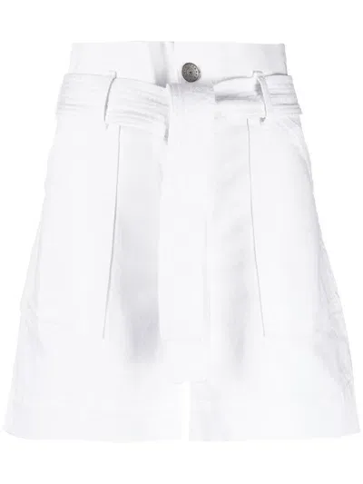 P.a.r.o.s.h Paperbag-waist Shorts In Weiss