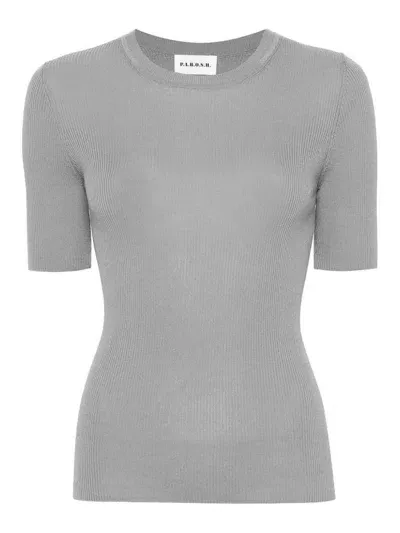 P.a.r.o.s.h Ribbed-knit Top In Grey