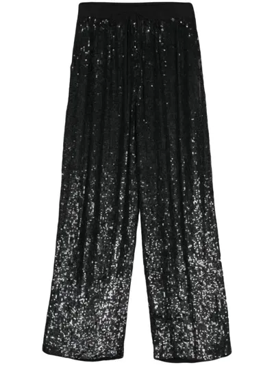 P.a.r.o.s.h Sequin-embellished Trousers In Black