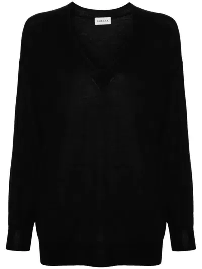 P.a.r.o.s.h V-neck Wool-silk Jumper In Black