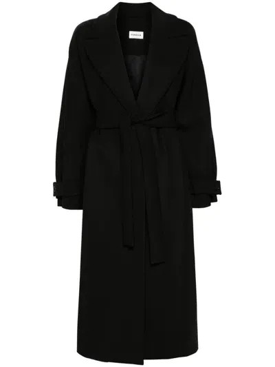 P.a.r.o.s.h Single-breasted Belted Coat In Black