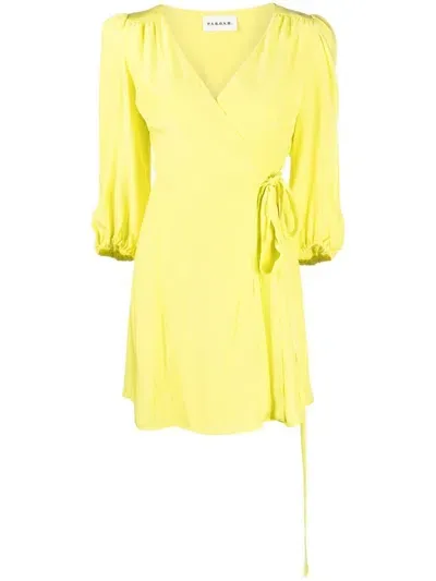 P.a.r.o.s.h Tied-waist Mini Dress In Yellow