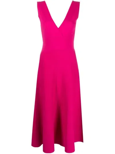 P.a.r.o.s.h V-neck Midi Dress In Rosa