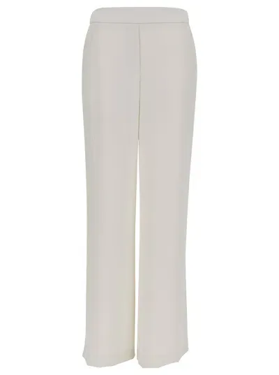 P.a.r.o.s.h White Loose Pants With Waist-band In Polyamide Woman In Bianco