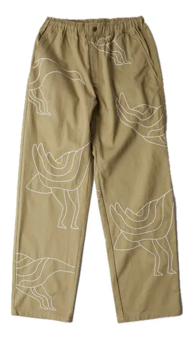 Parra Stitched Up Duck Pants In Beige