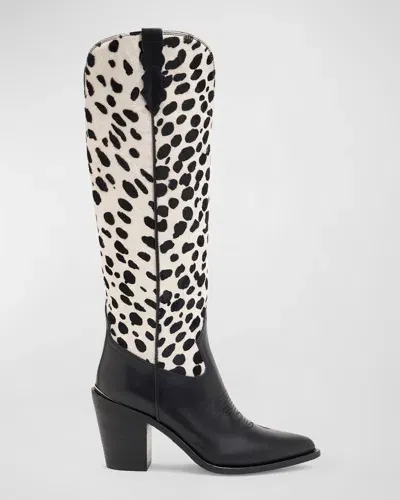 Partlow Julien Animal-print Western Boots In Nero