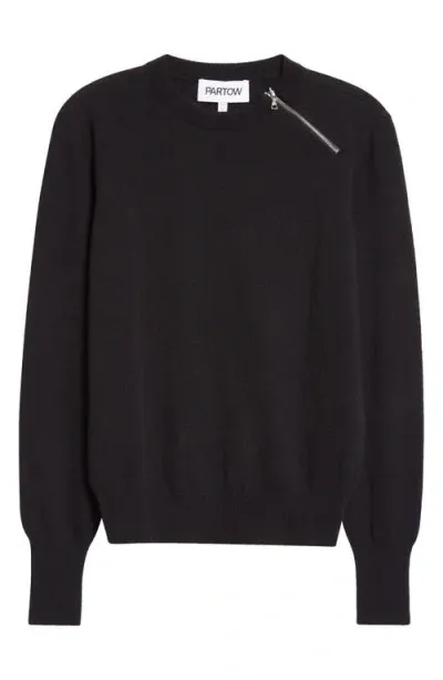 Partow Bea Zip Cashmere Sweater In Black