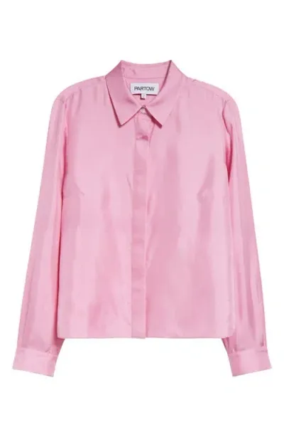 Partow Lara Silk Twill Button-up Shirt In Lilac