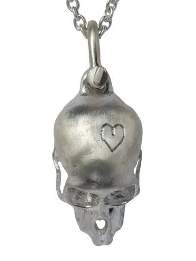 Parts Of Four Monkey Skull Pendant Necklace In Silver