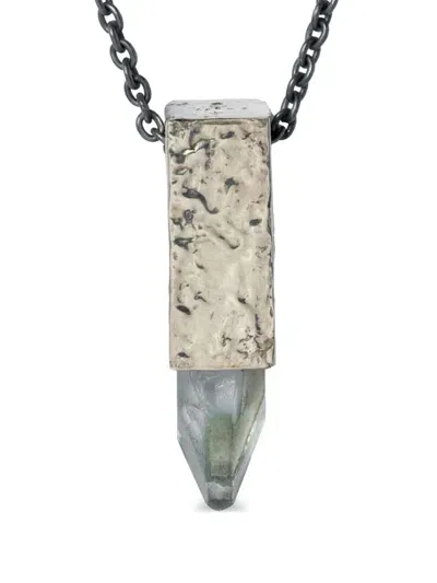 Parts Of Four Talisman Cuboid Pendant Necklace In Silver