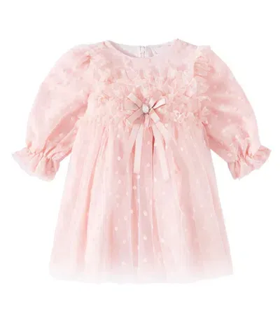 Patachou Baby Bow-detail Tulle Dress In Pink