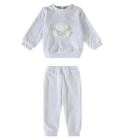 Patachou Baby Cotton-blend Sweatshirt And Sweatpants Set In Grey