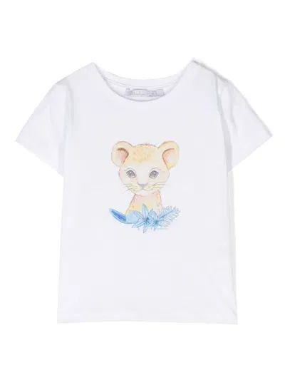 Patachou Baby Lion Cotton T-shirt In White