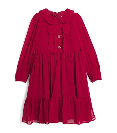 Patachou Kids' Bow-detail Dress In Red