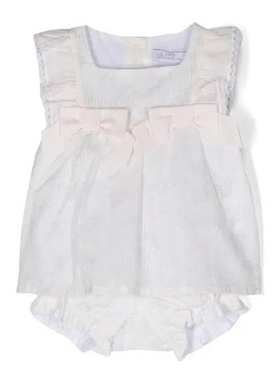 Patachou Babies' Floral-print Two-piece Set In White