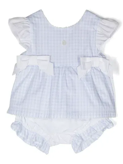 Patachou Babies' Gingham-check Print Set In Blue